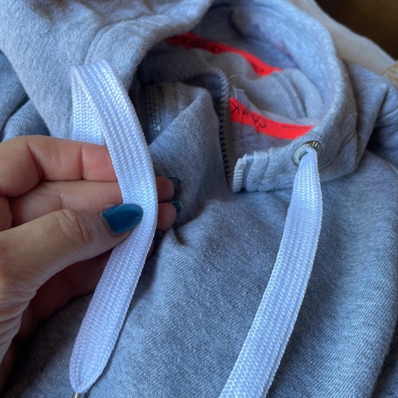 CALVIN KLEIN LOGO women’s plus PERFORMANCE 1/2 zip sweatshirt grey pockets 2X - Picture 15 of 17